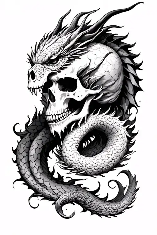 Skull And Dragon