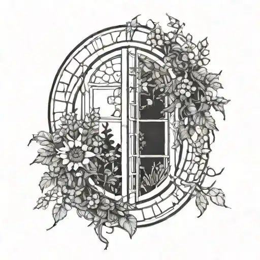 Bold Window Surrounded By Vines Strangling The Sun