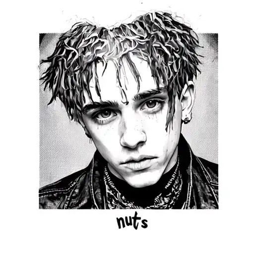 Lil Peep No Portrait Based On The Song Nuts Blackwork