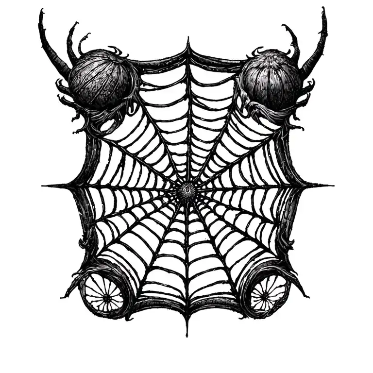 Nautical Inspired Spiderweb Tattoo Design