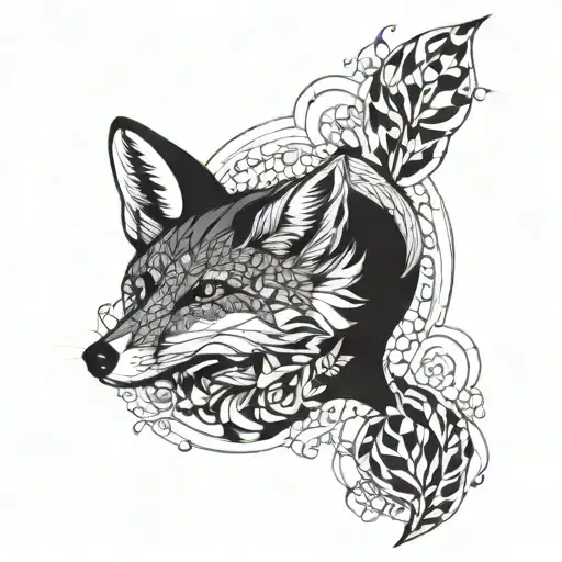 A Mystical Fox Surrounded By Intricate Geometric Patterns Inspired By Nature