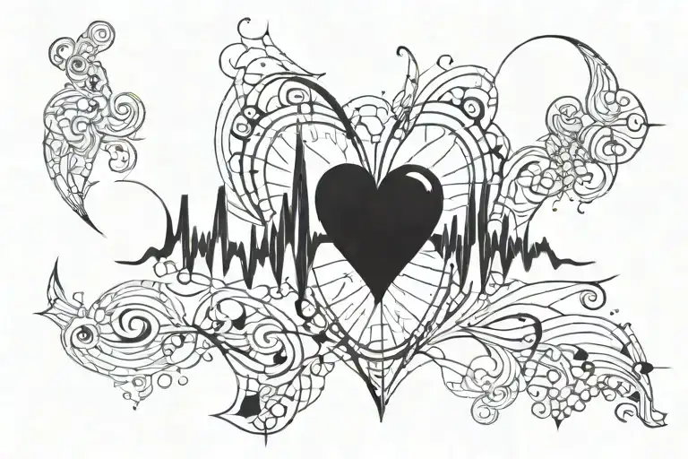 Heartbeat Line Forming The Word