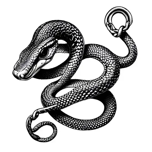 Snake With Brroke Chain Links