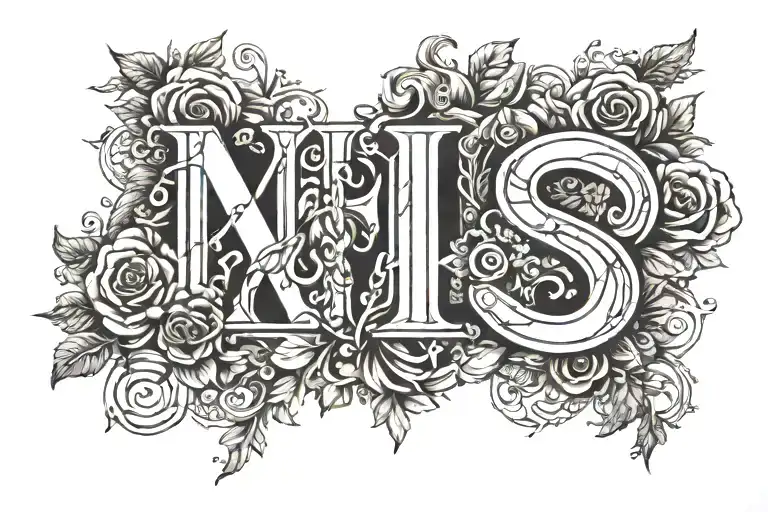 Roman Numerals Grand Parents Initials On Thigh