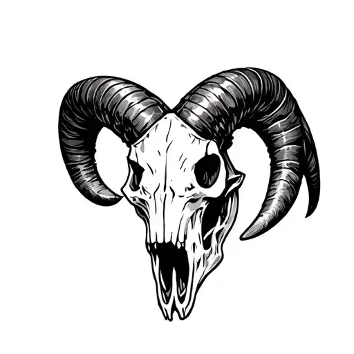 Hooded Grim Reaper Ram Skull With Horns
