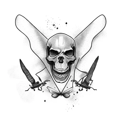 Grim Reaper And Butterfly