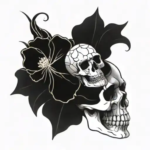 Skull And Flower Growing