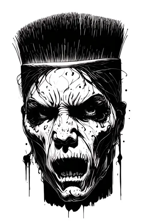 Blackwork Brush Agressive Lines