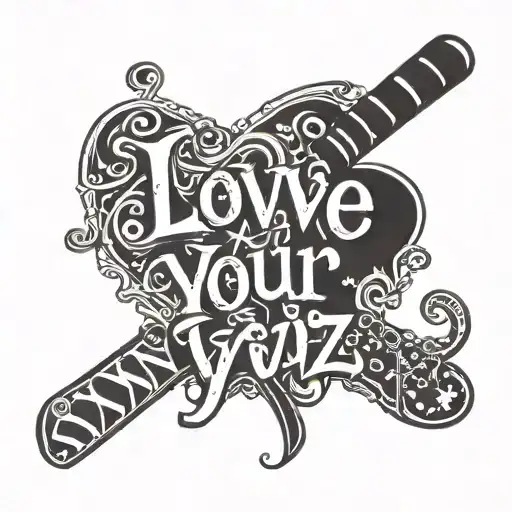 Love Yourz Vertical Text Girly