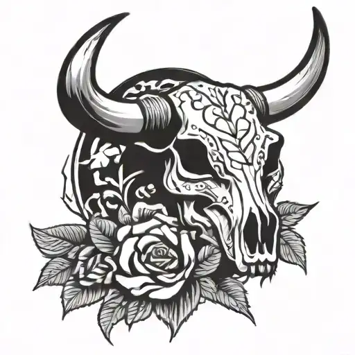 Bull Skull Money Rose