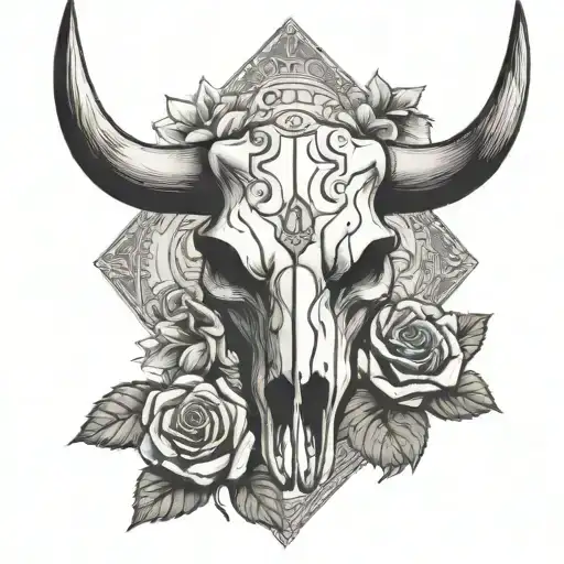Bull Skull Money Rose