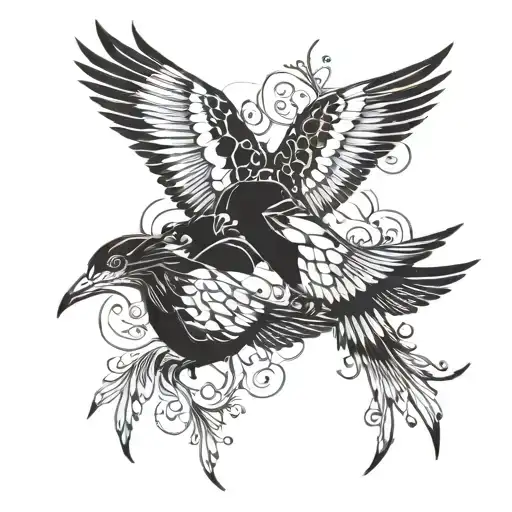 Flying Birds Mother And Baby Boy