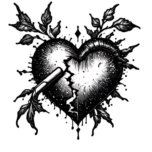 Broken Heart With Sucker Thru It
