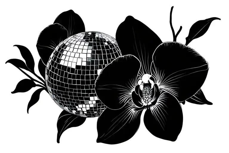 Disco Ball With Orchid