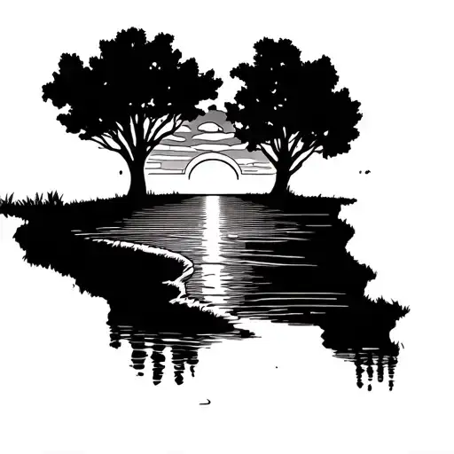 Sunset Golf Course Looking Into Water