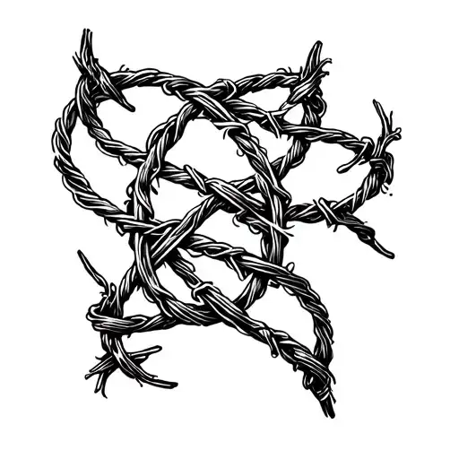 Celtic Knot Intwined Barb Wire Wrist Tattoo Design