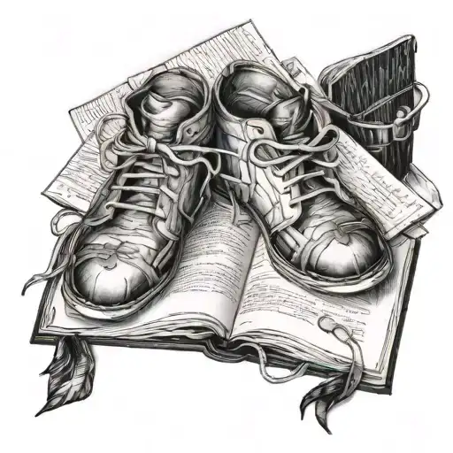 Book And Balarena Shoes Tied Together