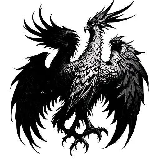 Phoenix Rising From The Ashes Symbolizing Rebirth