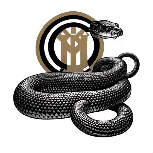 Big San Siro Stadium The A Little Under The Logo Of Inter And In The Foreground The Snake Of Inter