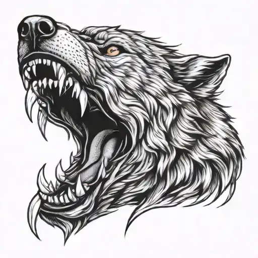 Wolf Growl Head