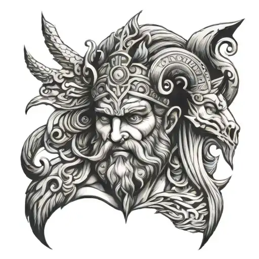 Greek Mythology Mixed With Vikings Head