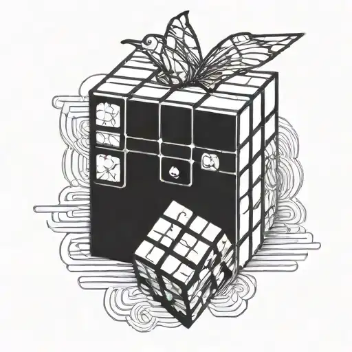 Reuben With A Rubix Cube On The Tail Of The R Subtly Incorporated
