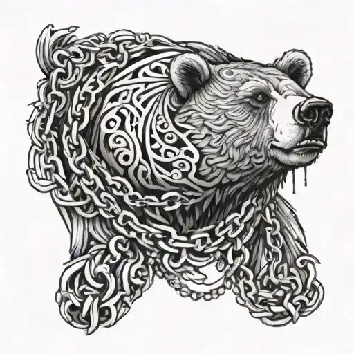 Bear With A Chain Around Its Neck