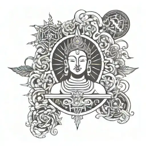 Chest Piece Tattoo Depicting Nirvana And Samsara
