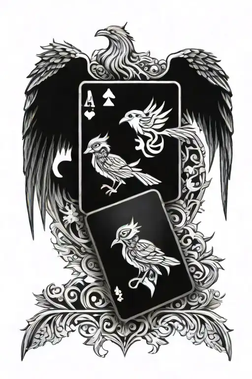 Ace Of Spades And Phoenix Bird