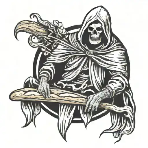 The Reaper Holding A Baguette