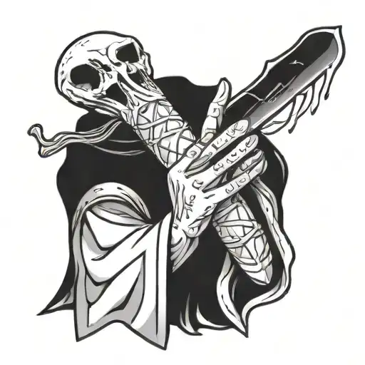 Necromancer Holding A Baguette