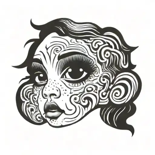 Abstract Tattoo About Happiness And Crying Of A Small Child