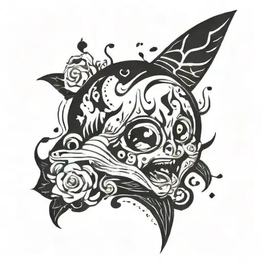 Abstract Tattoo About Happiness And Crying Of A Small Boy