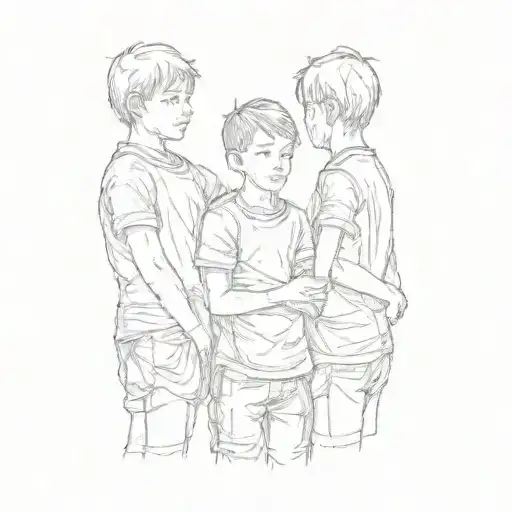A Tattoo Of A Group Of Boys
