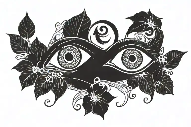 Eye Of Ra And Hibiscus Flowers