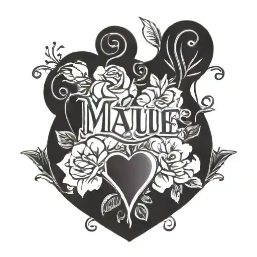 Heart Shaped With The Name Mauve