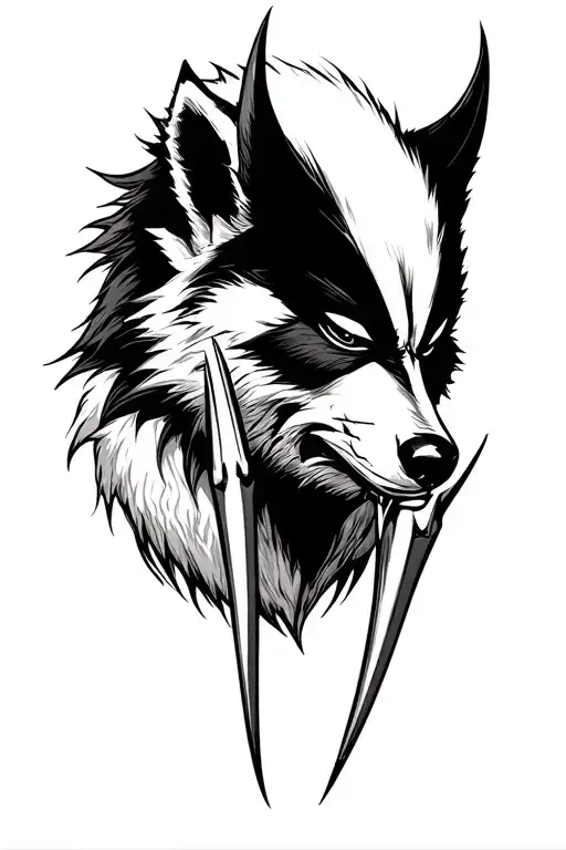 Wolverine Animal Head With Claws