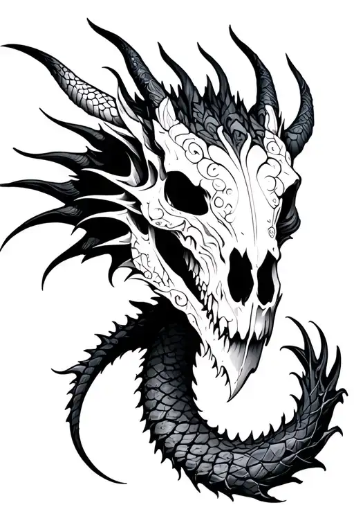 Dragon Skull Nordic Runes