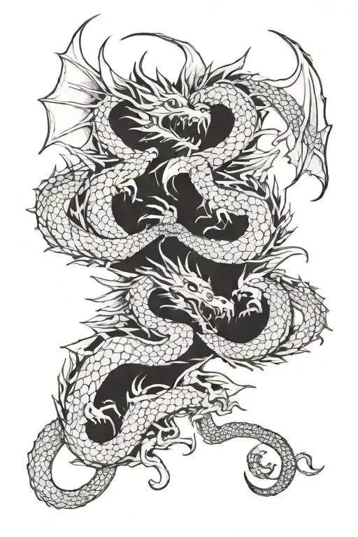 Two Dragons Fighting