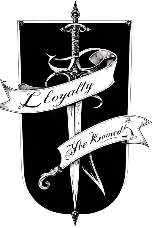 A Compass With A Dagger Through It And A Ribbon With The Words Loyalty In The Ribbon