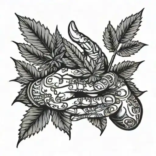 Vedita And Marijuana In Hands
