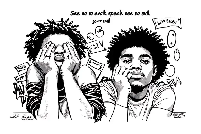 Boondocks Riley And Huey Freeman See No Evil Speak No Evil Hear No Evil
