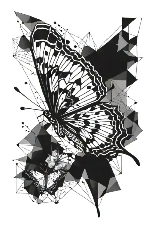 Butterfly Geometric Design Incorporating Elements