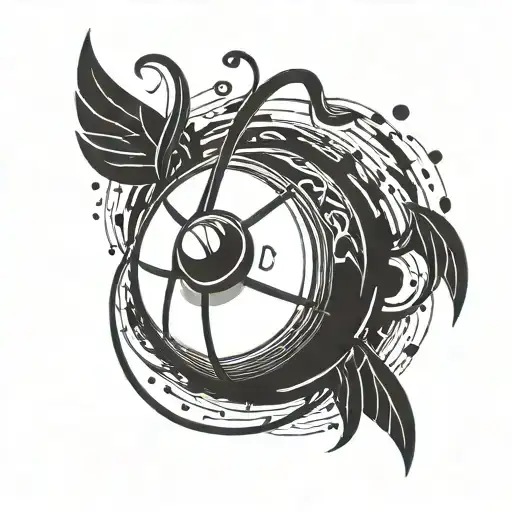 A Tattoo Design Combining Musical Notes And A Basketball To Represent Your Love For Music And Sports