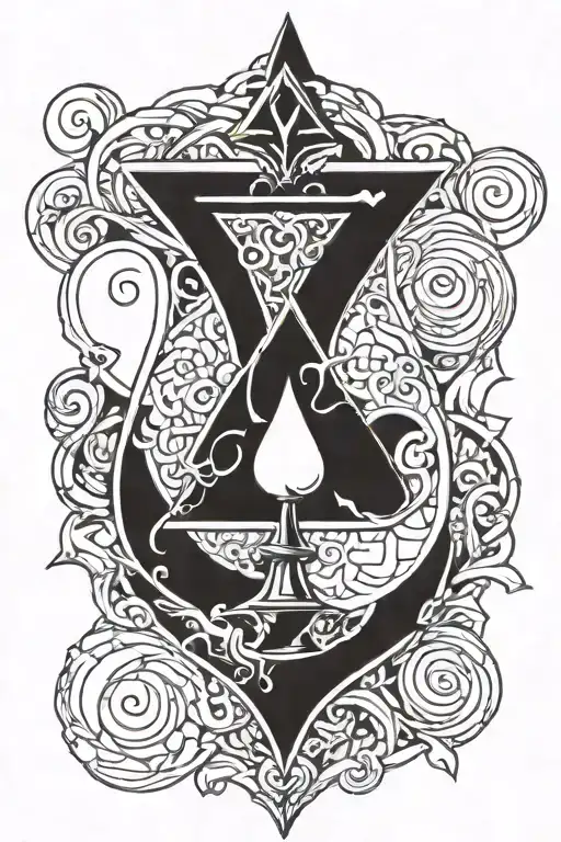 Spade Symbol Intertwined