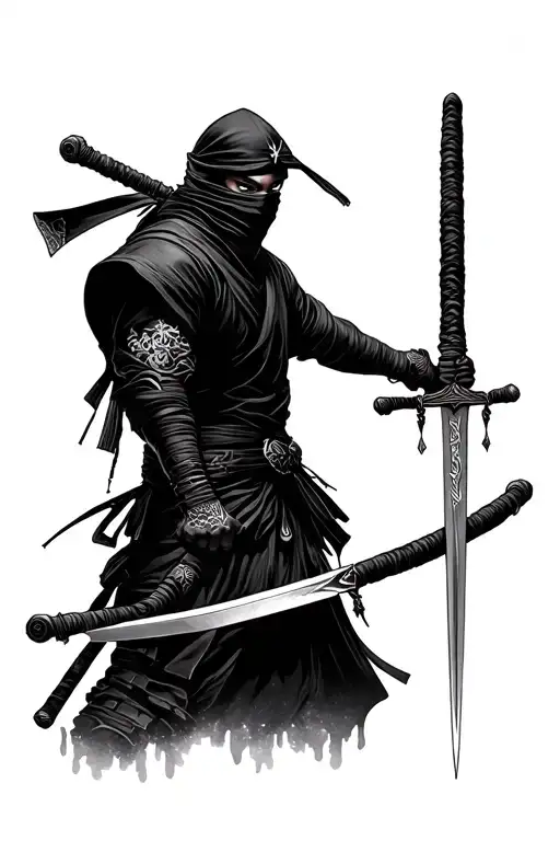 Black Ninja With Sword