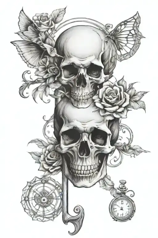 Memento Mori Forearm Tattoo Design Incorporating