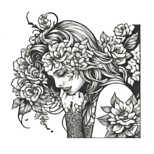 Tattoo With A Girl Without Flowers