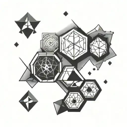 Pentagons With Game Symbols In It