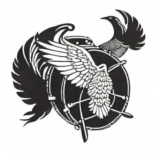 Djambe Drum With Wings Spread Wide